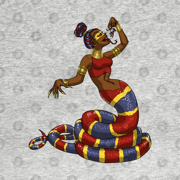 Coral Snake Girl Eating a Mouse MONSTER GIRLS Series I by angelasasser